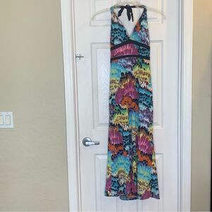 Catch My I Colorful Halter Maxi Dress Size Medium